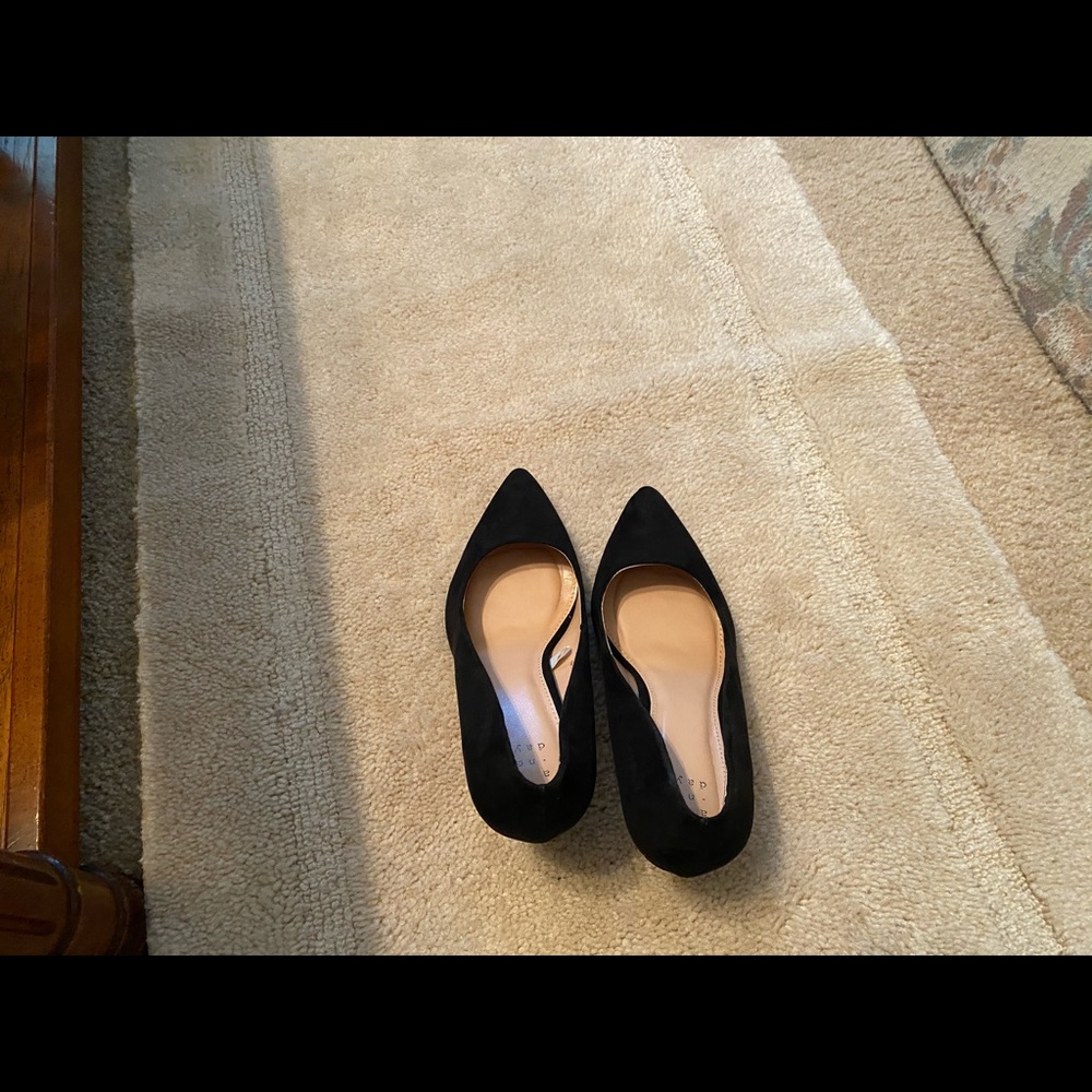 Black suede heels